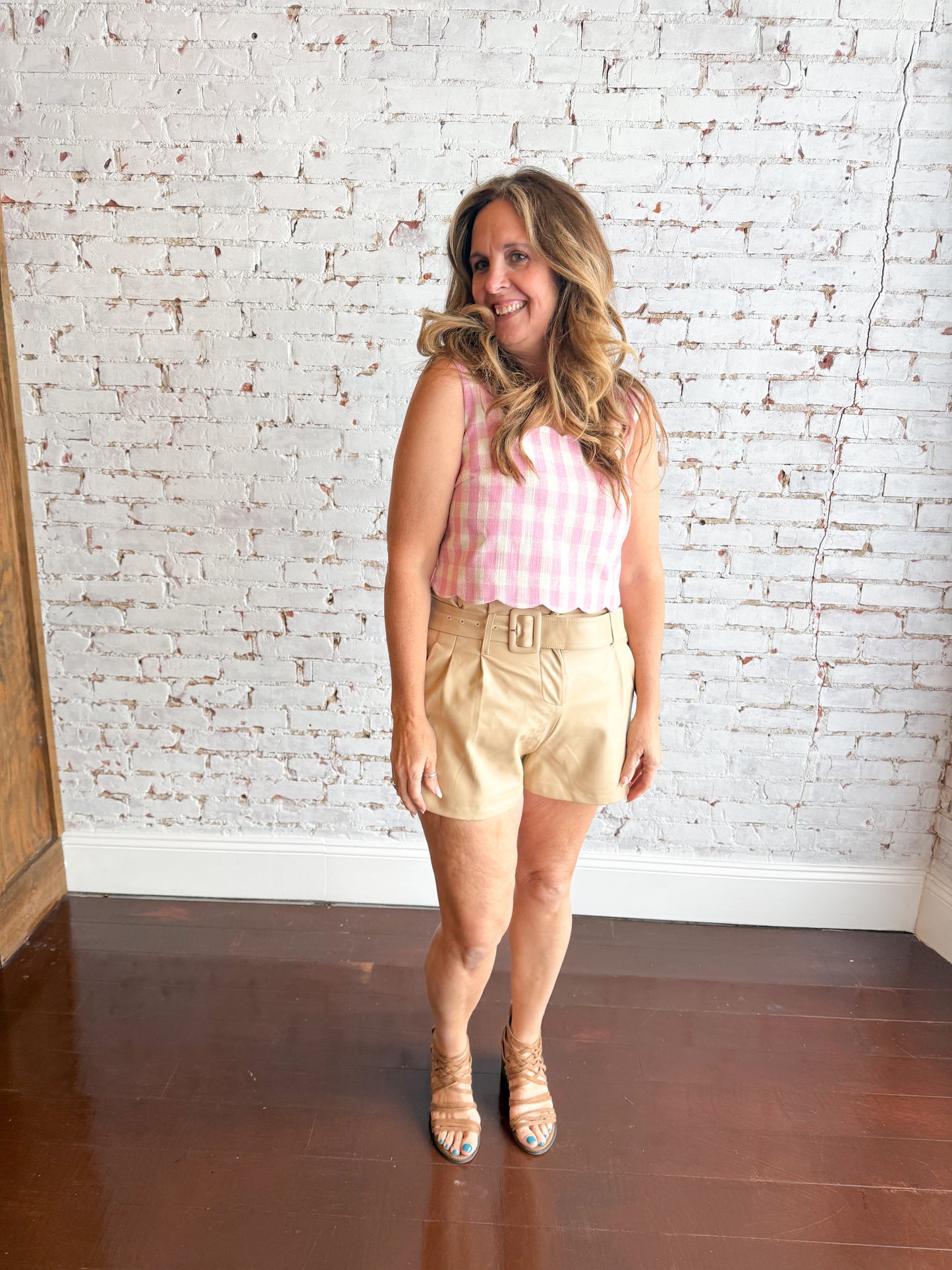 Gingham pinky top