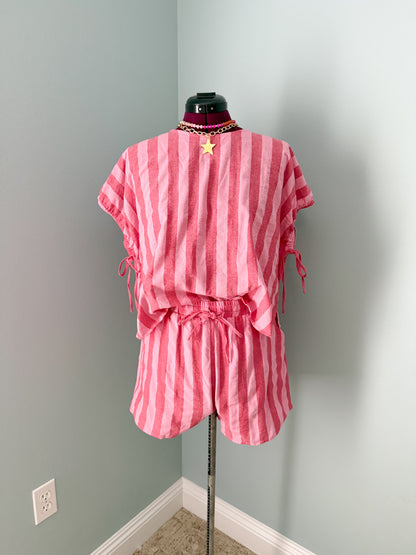 Bubble gum stripe top