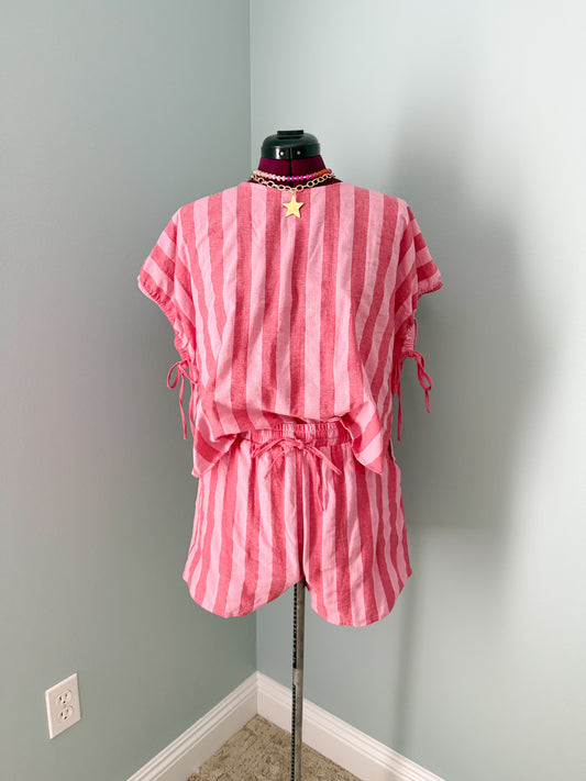 Bubble gum stripe shorts
