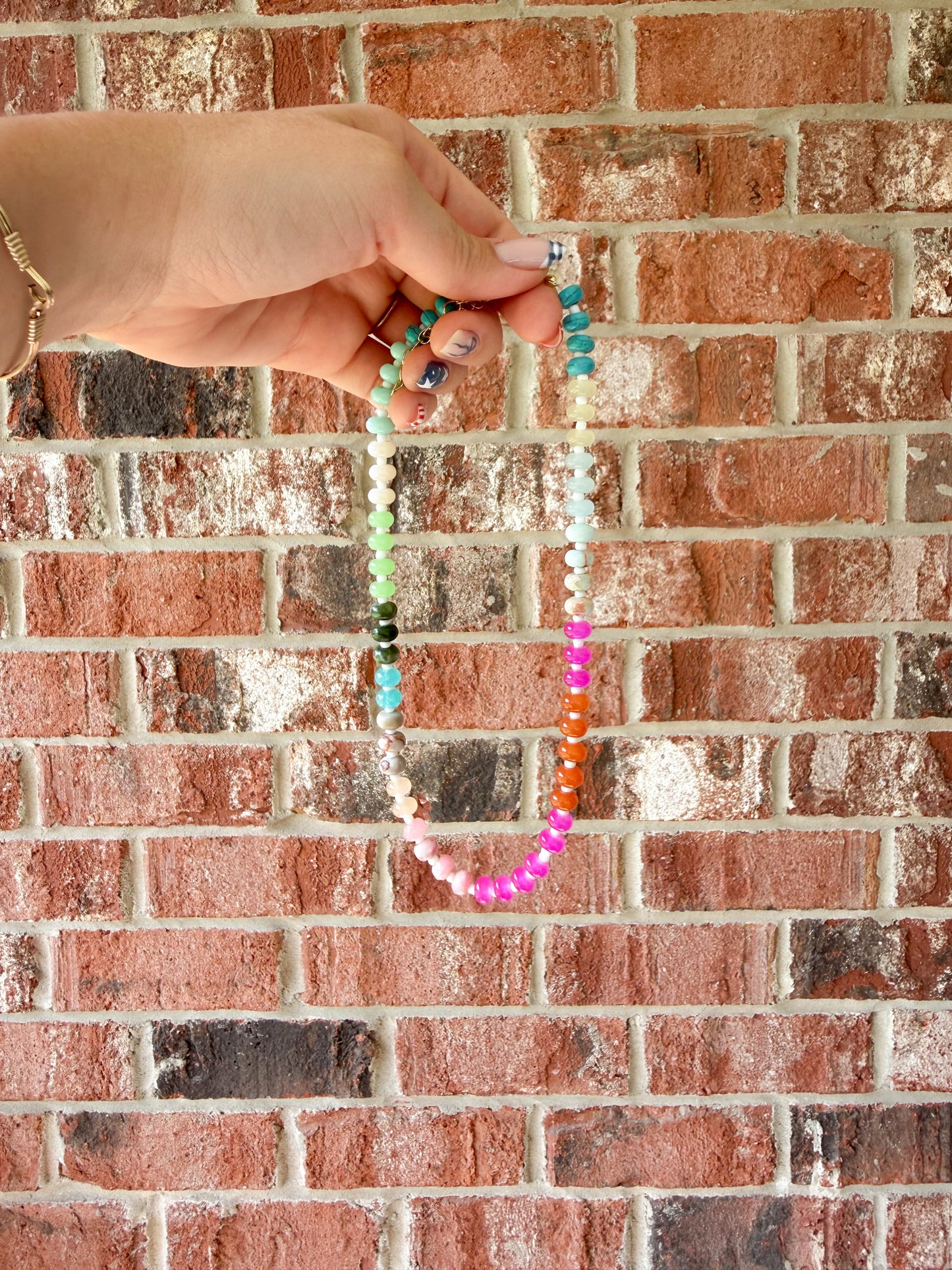 Multi colored beaded necklace