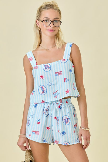 Striped Americana W/ Shorts