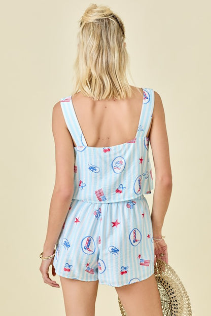 Striped Americana W/ Shorts
